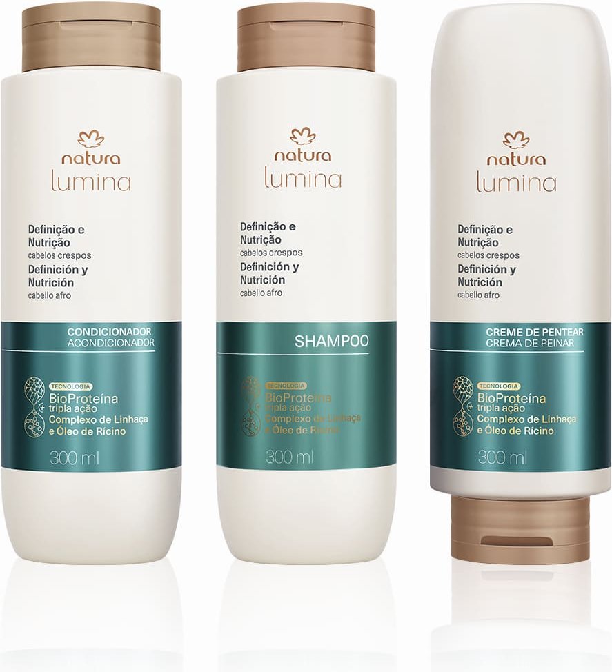 Imagem principal Kit Lumina Crespos Shampoo, Condicionador e Creme para Pentear (3 produtos) Natura BR Natura BR
