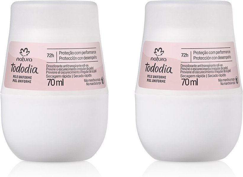 Imagem principal Kit Desodorante Antitranspirante Roll-on Tododia Pele Uniforme (2 unidades) Natura BR Natura BR