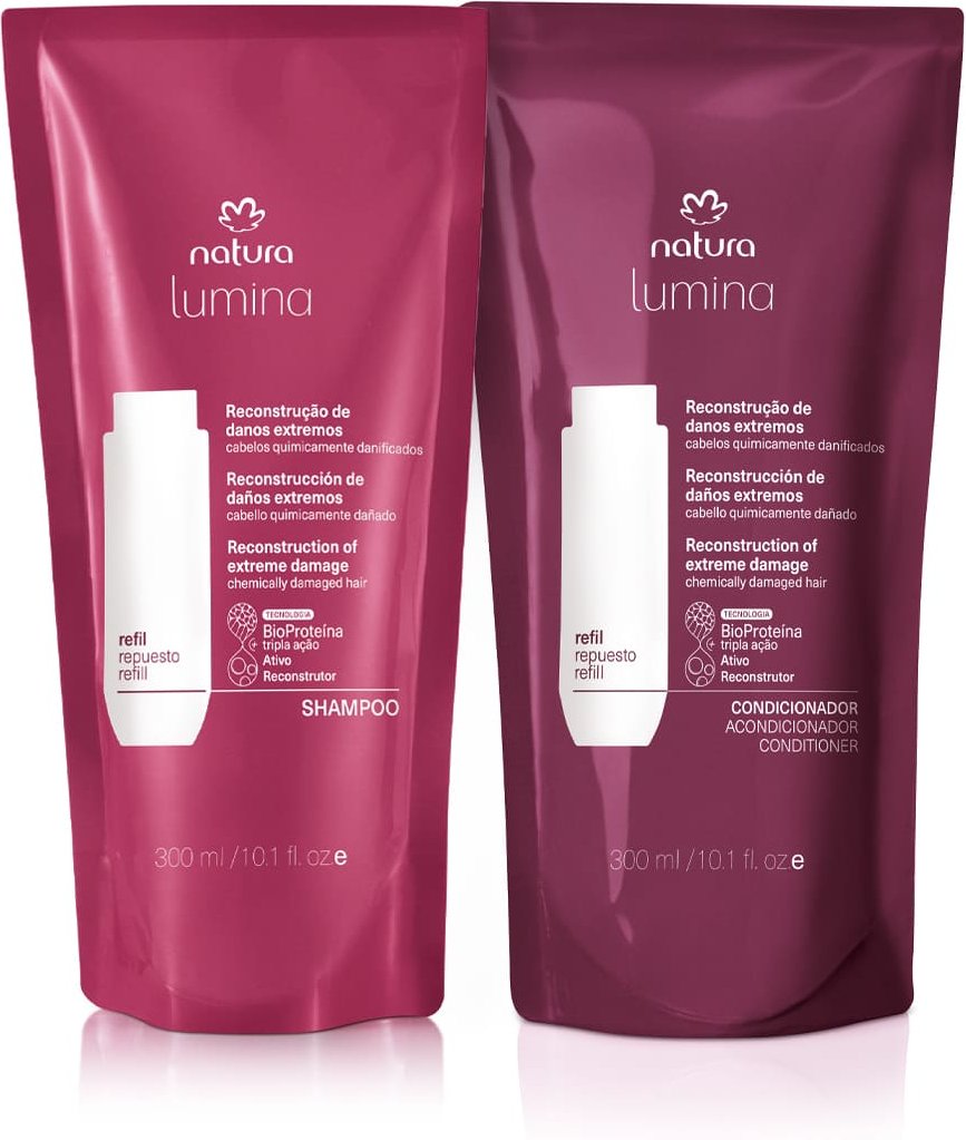 Imagem principal Kit Refis Shampoo e Condicionador Lumina Reconstrução de Danos Extremos (2 produtos) Natura BR Natura BR