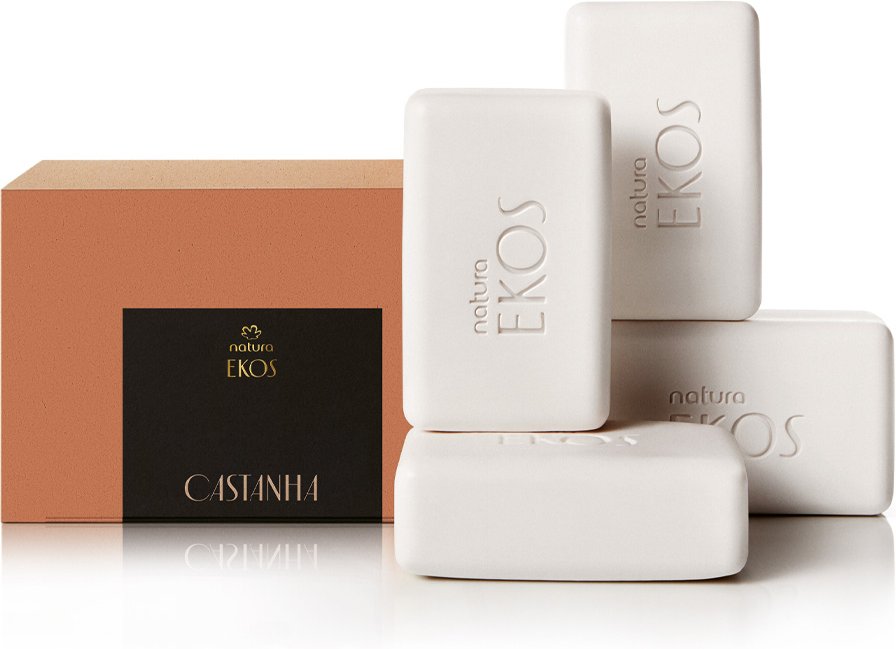Sabonete em Barra Cremoso Puro Vegetal Ekos Castanha (4 unidades)