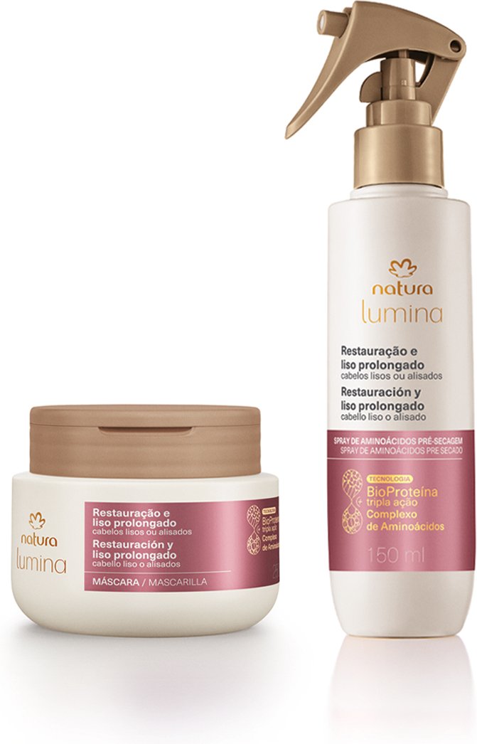 Imagem principal Kit Máscara e Spray Lumina para Restauração e Liso Prolongado (2 produtos) Natura BR Natura BR