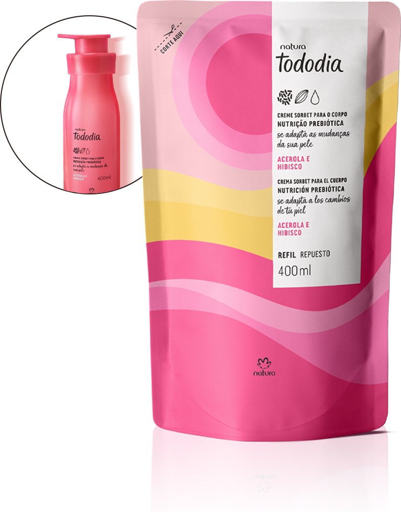 Imagem principal Refil Creme Sorbet Desodorante Nutritivo para o Corpo Tododia Acerola e Hibisco Natura BR Natura BR