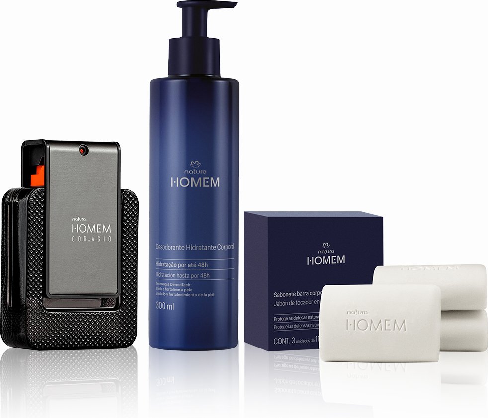 Imagem principal Kit Natura Homem Cor.agio com Hidratante e Sabonete (3 produtos) Natura BR Natura BR