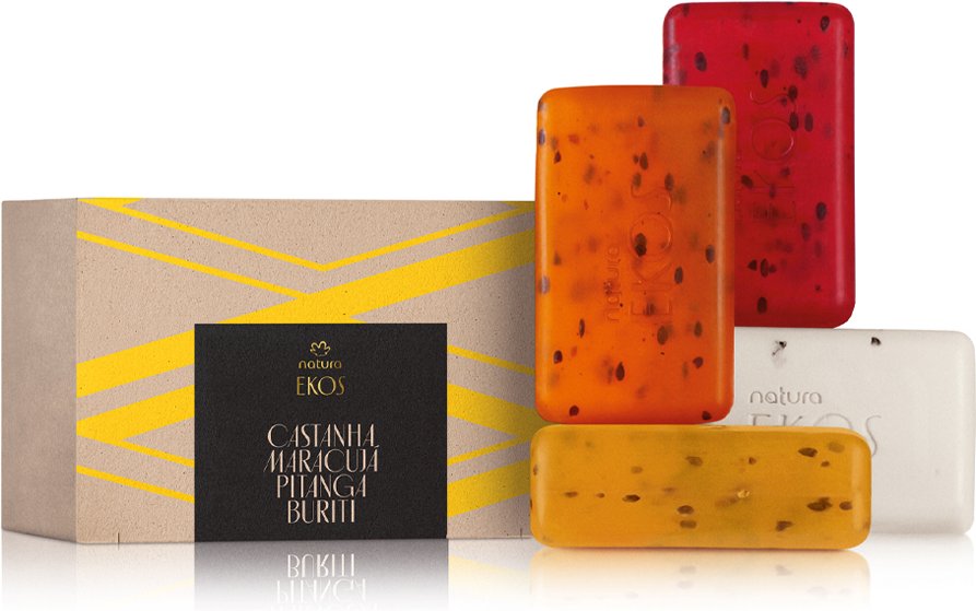 Sabonete em Barra Puro Vegetal Cremoso e Esfoliante Refrescante Ekos