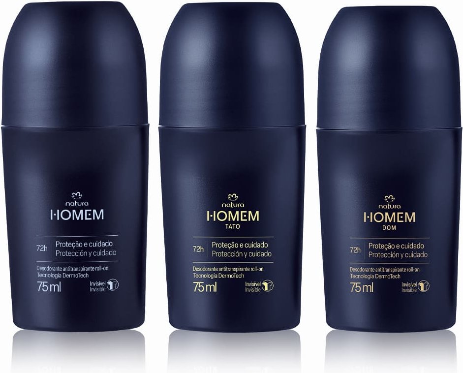 Imagem principal Kit Desodorantes Antitranspirantes Roll-On Natura Homem (3 produtos) Natura BR Natura BR