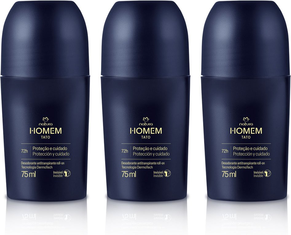 Imagem principal Kit Desodorante Antitranspirante Roll-On Natura Homem Tato (3 unidades) Natura BR Natura BR