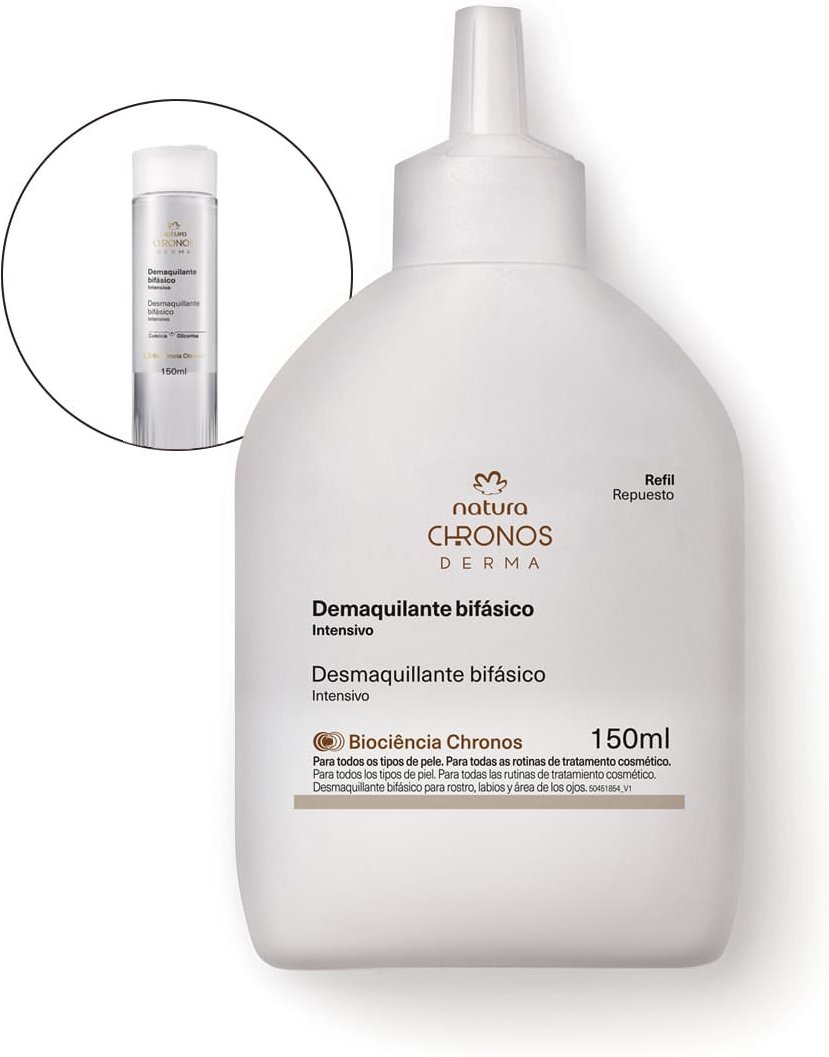 Imagem principal Refil Fluido Bifásico Demaquilante Intensivo Chronos Derma Natura BR Natura BR