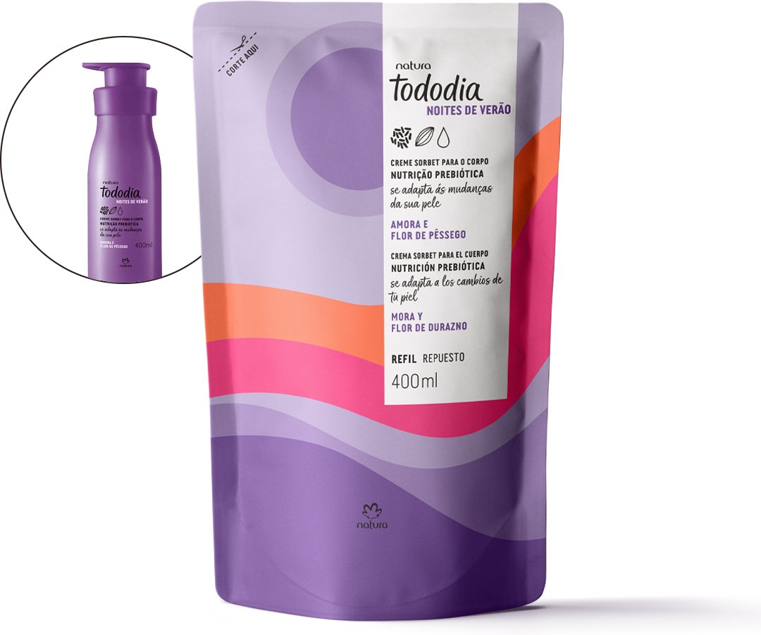 Imagem principal Refil Creme Sorbet Desodorante Nutritivo para o Corpo Tododia Amora e Flor de Pêssego Natura BR Natura BR