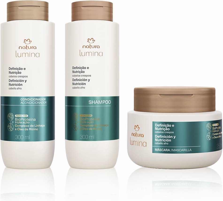 Imagem principal Kit Lumina Cabelos Crespos Shampoo, Condicionador e Máscara (3 produtos) Natura BR Natura BR