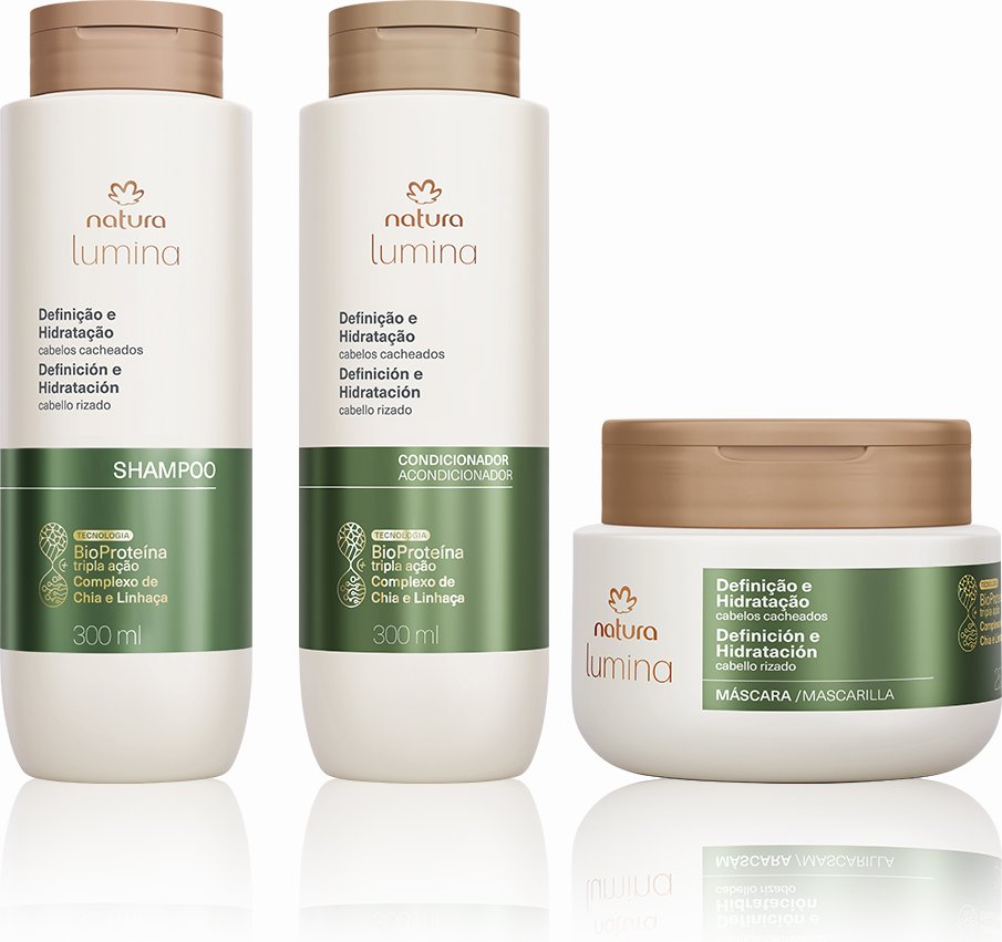 Imagem principal Kit Lumina Cacheados Shampoo, Condicionador e Máscara (3 produtos) Natura BR Natura BR