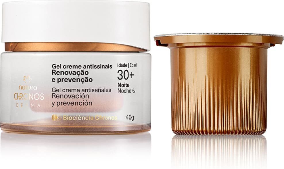 Imagem principal Kit Gel Creme Antissinais 30+ Noite Chronos Derma com Refil Natura BR Natura BR