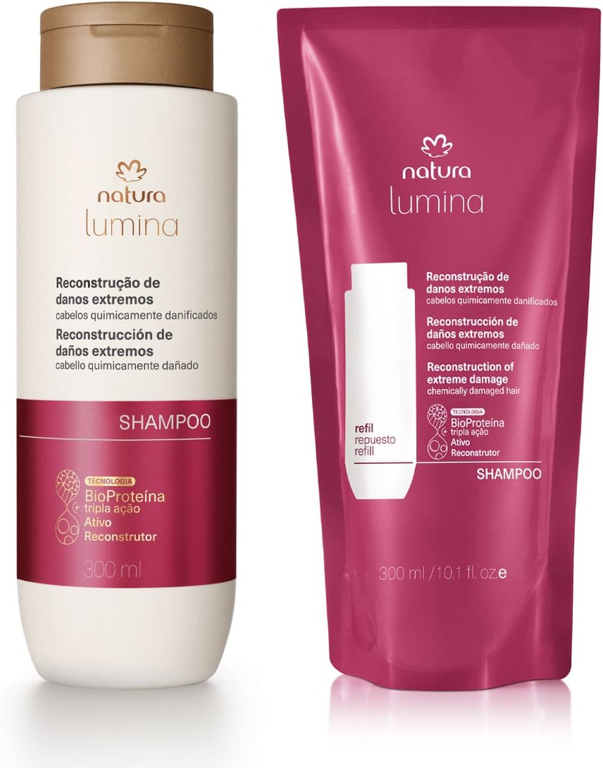 Imagem principal Kit Shampoo Reestruturante Lumina para Reconstrução de Danos Extremos (2 produtos) Natura BR Natura BR