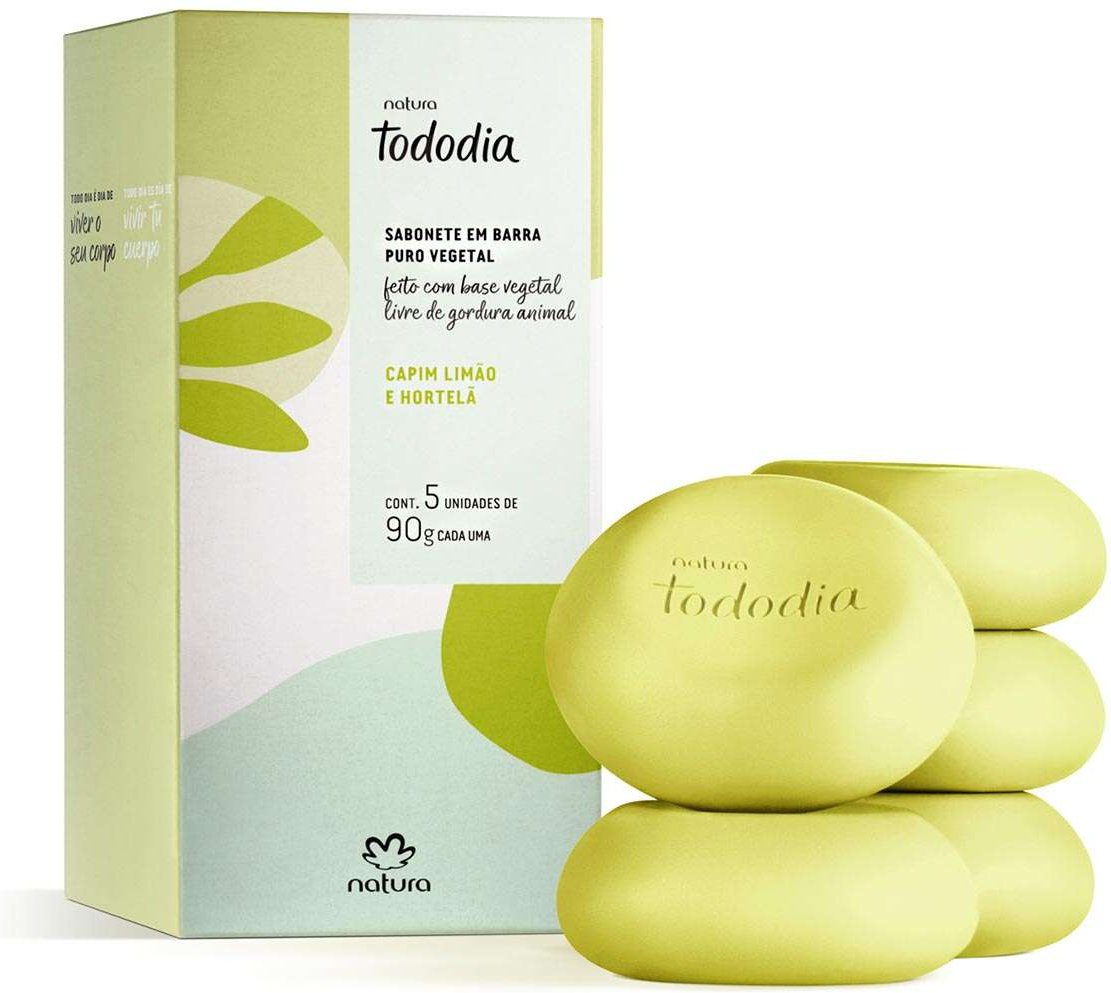 Sabonete Em Barra Puro Vegetal Tododia Capim Limão e Hortelã