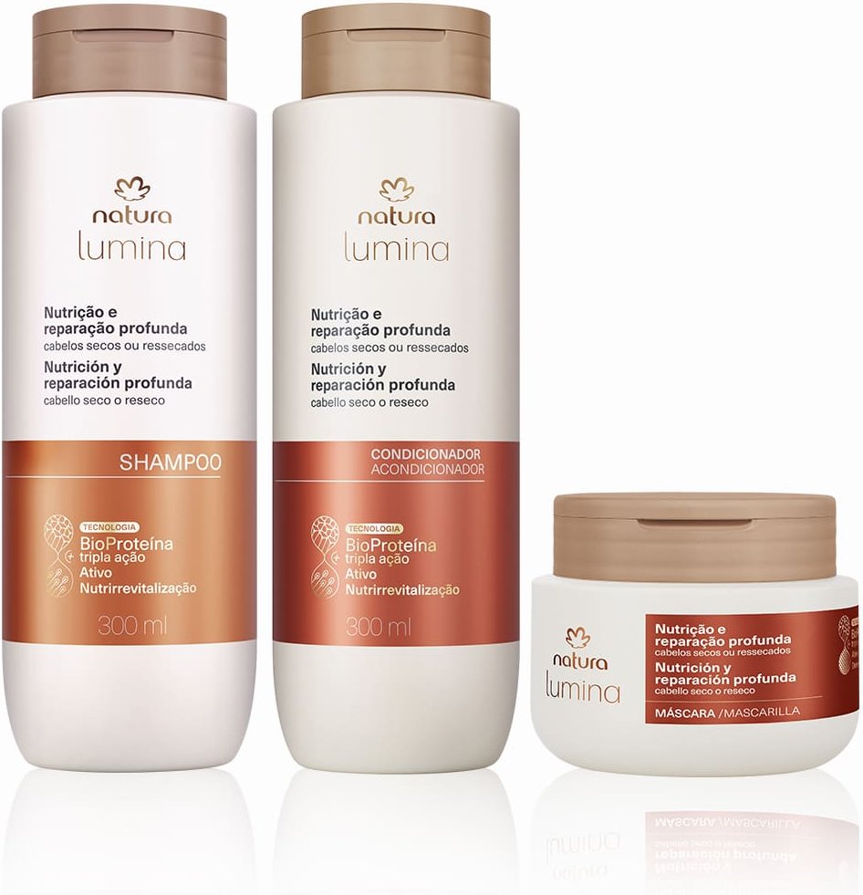Imagem principal Kit Lumina Nutrição e Reparação Shampoo, Condicionador e Máscara (3 produtos) Natura BR Natura BR
