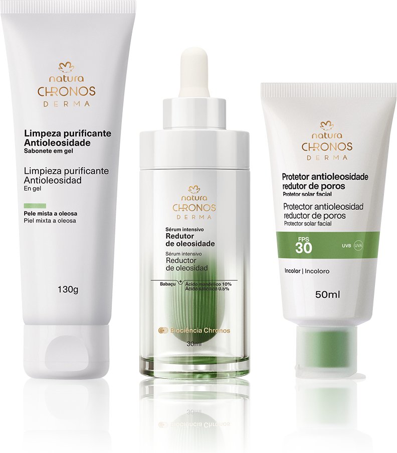 Imagem principal Kit Rotina para Pele Oleosa Chronos Derma (3 produtos) Natura BR Natura BR