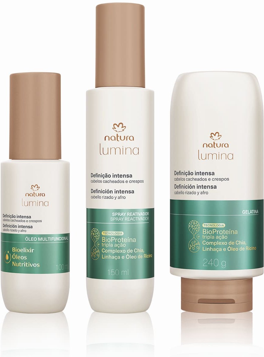 Imagem principal Kit Lumina Finalizadores para Cacheados e Crespos (3 produtos) Natura BR Natura BR