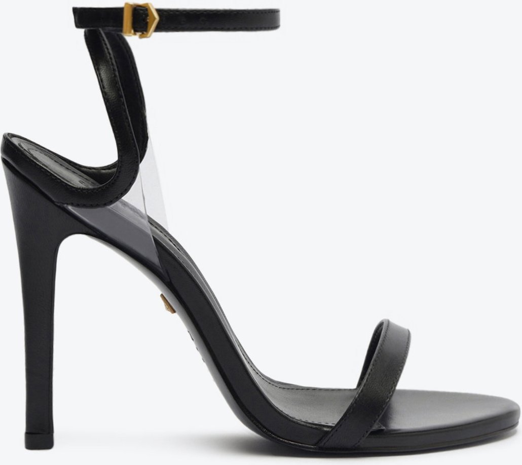 Imagem principal Sandália Salto Skye High Stiletto Couro Preta Preto Preto