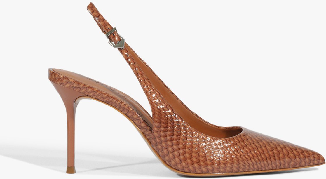 Imagem principal Sapato Scarpin Slingback Paola Couro Croco Schutz Schutz BR Marrom Schutz BR Marrom
