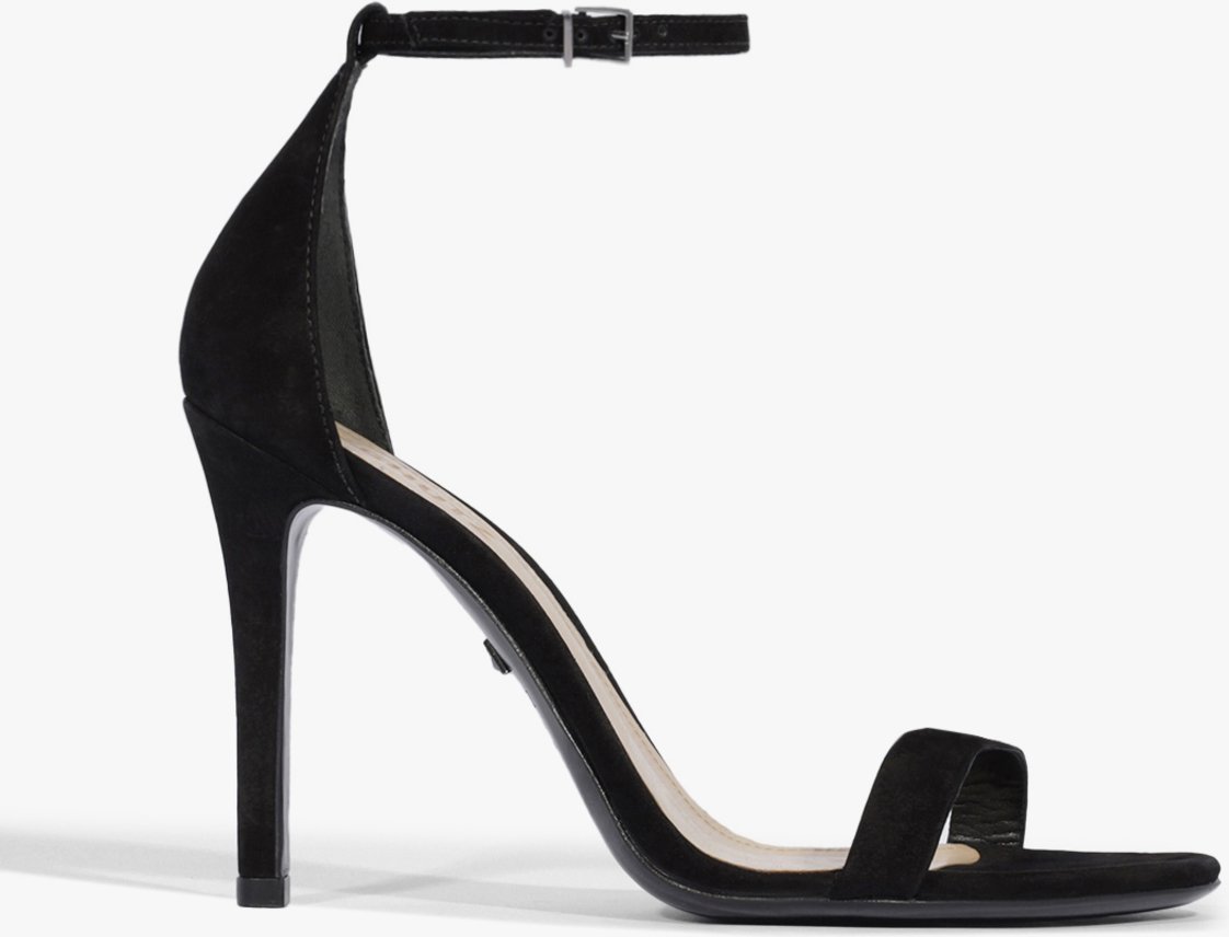 Sandália Gisele Salto Alto Camurça Preta