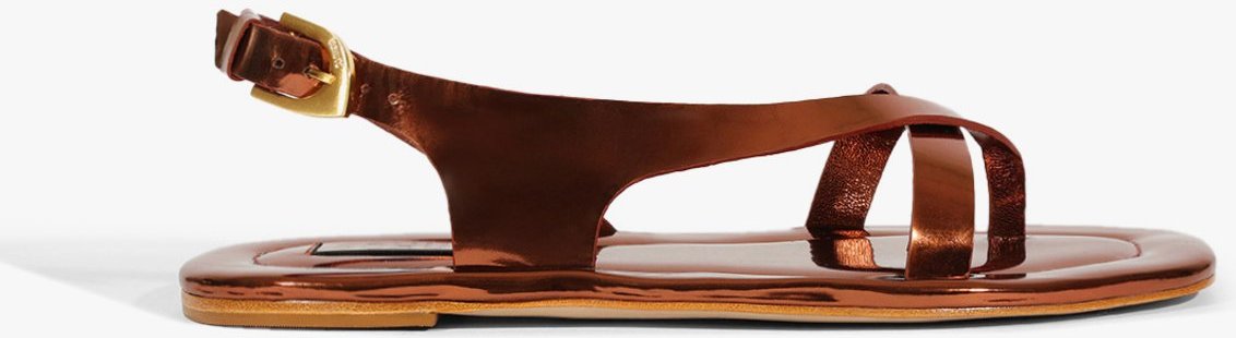 Imagem principal Sandália Rasteira Tiras Metalizada Couro Schutz Marrom Schutz Marrom