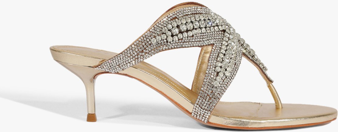 Imagem principal Sandália Salto Médio Estrela Brilho Dourada | Schutz Dourado Dourado