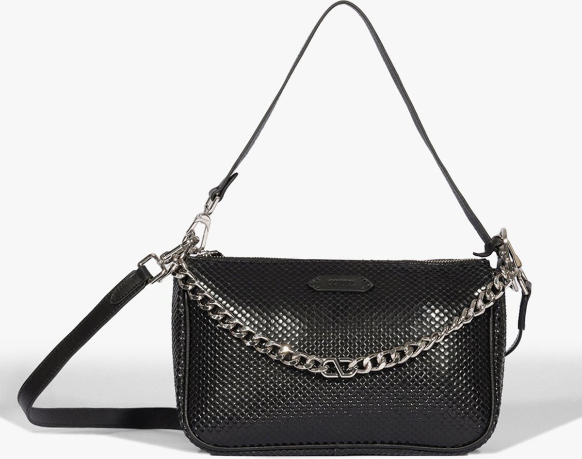 Imagem principal Bolsa Tiracolo Grande Emmy Couro Snake Preta Schutz Preto Schutz Preto