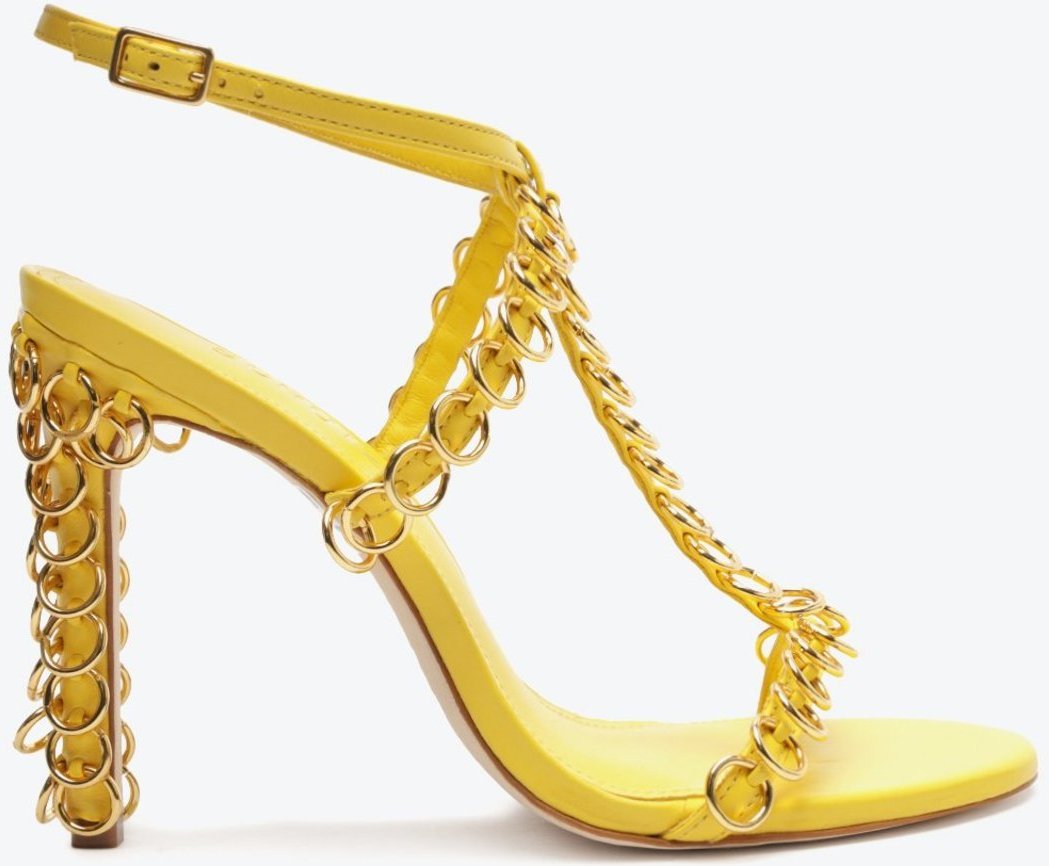 Imagem principal Sandália Salto Alto Couro Argolas Amarela Schutz Amarelo Schutz Amarelo