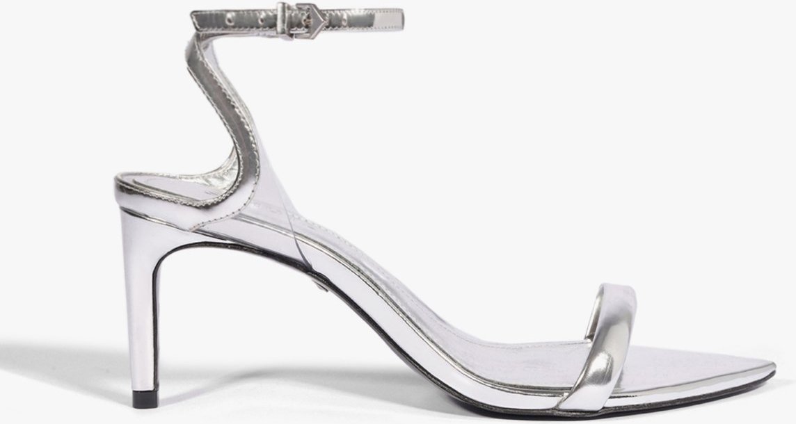 Imagem principal Sandália Skye Leaf Mid Couro Prateada Schutz Prata Schutz Prata