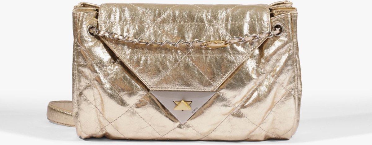 Bolsa Shoulder Média S95 Couro Dourada | Schutz