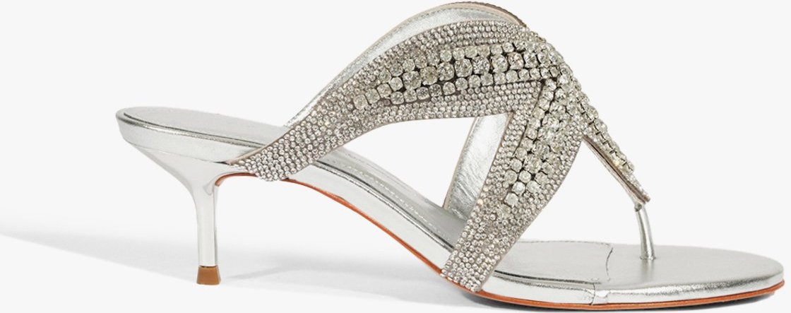 Imagem principal Sandália Salto Médio Estrela Brilho Schutz Prata Prata