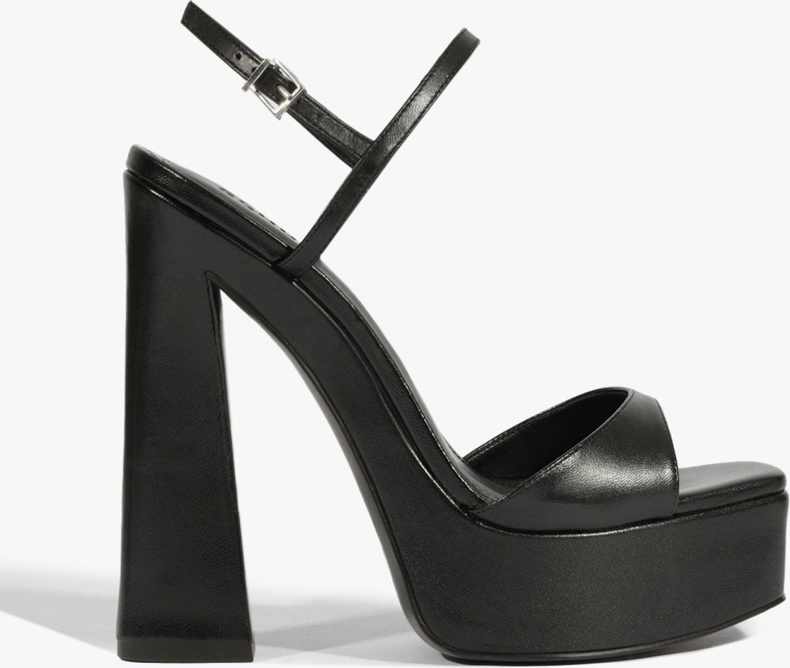 Imagem principal Sandália Plataforma New Wedge Couro Preta | Schutz Schutz BR Preto Schutz BR Preto