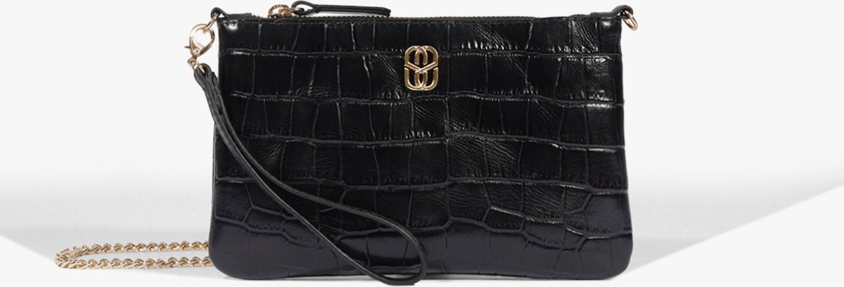 Bolsa Clutch Jennie Couro Preta | Schutz