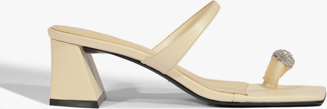 Imagem principal Sandália Mule Salto Médio Couro Strass Nude | Schutz Schutz BR Unissex Schutz BR Unissex