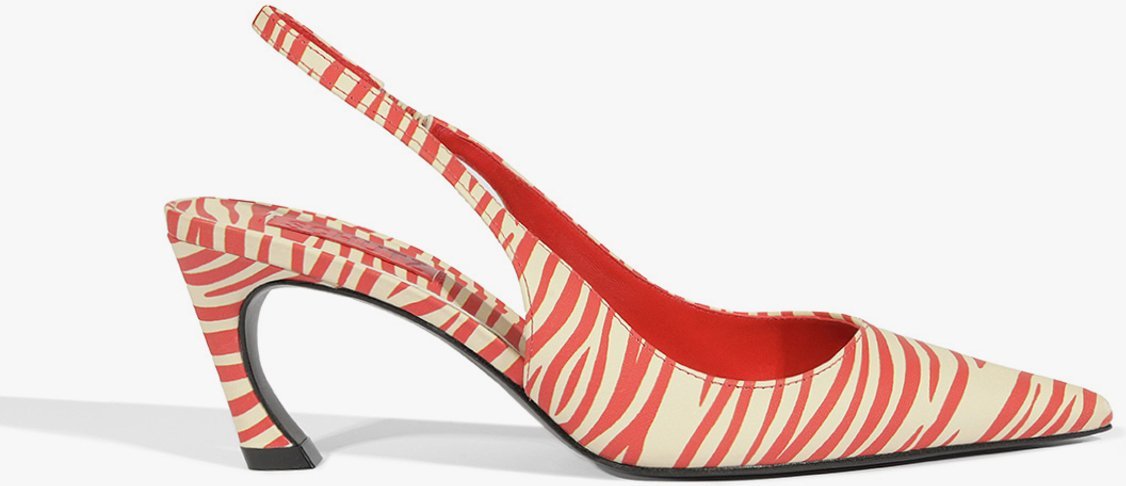 Imagem principal Scarpin Slingback Lexi Mid Couro Zebra Vermelho Schutz Animal Print Schutz Animal Print
