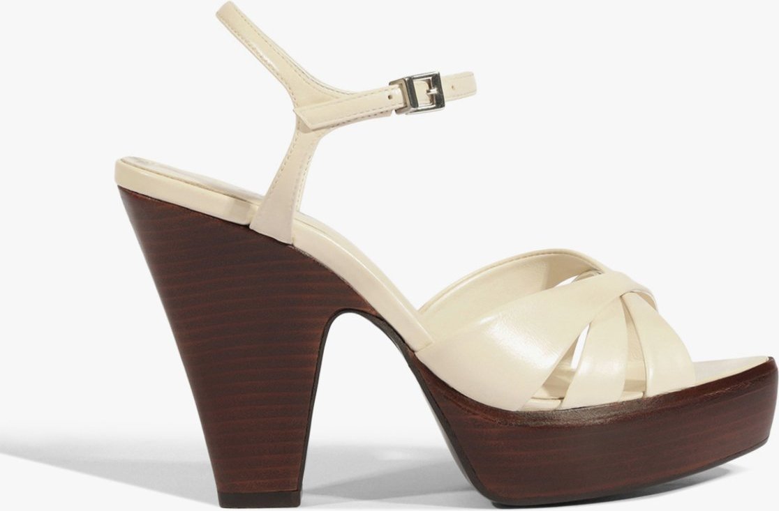 Imagem principal Sandália Keefa Wood Plataform Couro Schutz Schutz BR Branco Schutz BR Branco