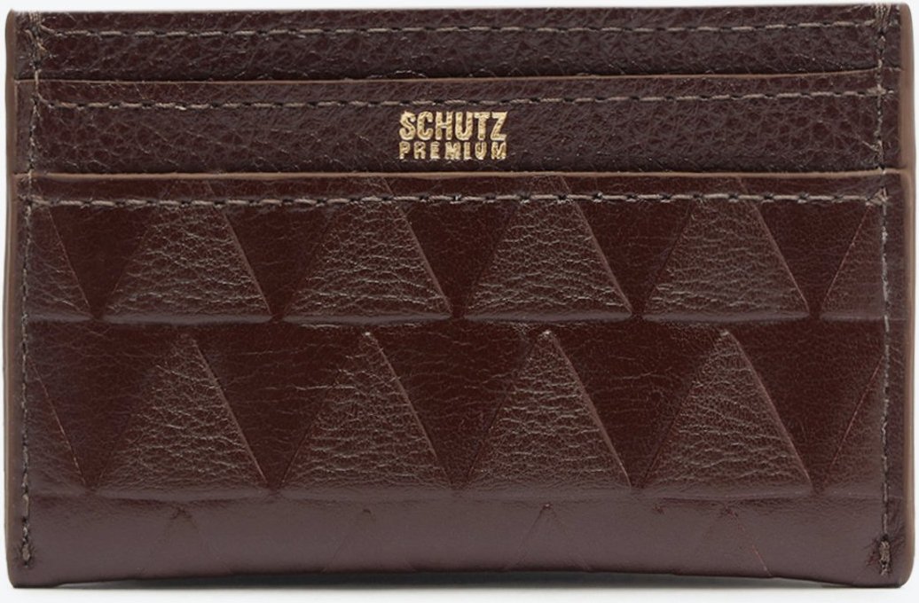 Porta Cartões Grande Triangle Grained Couro