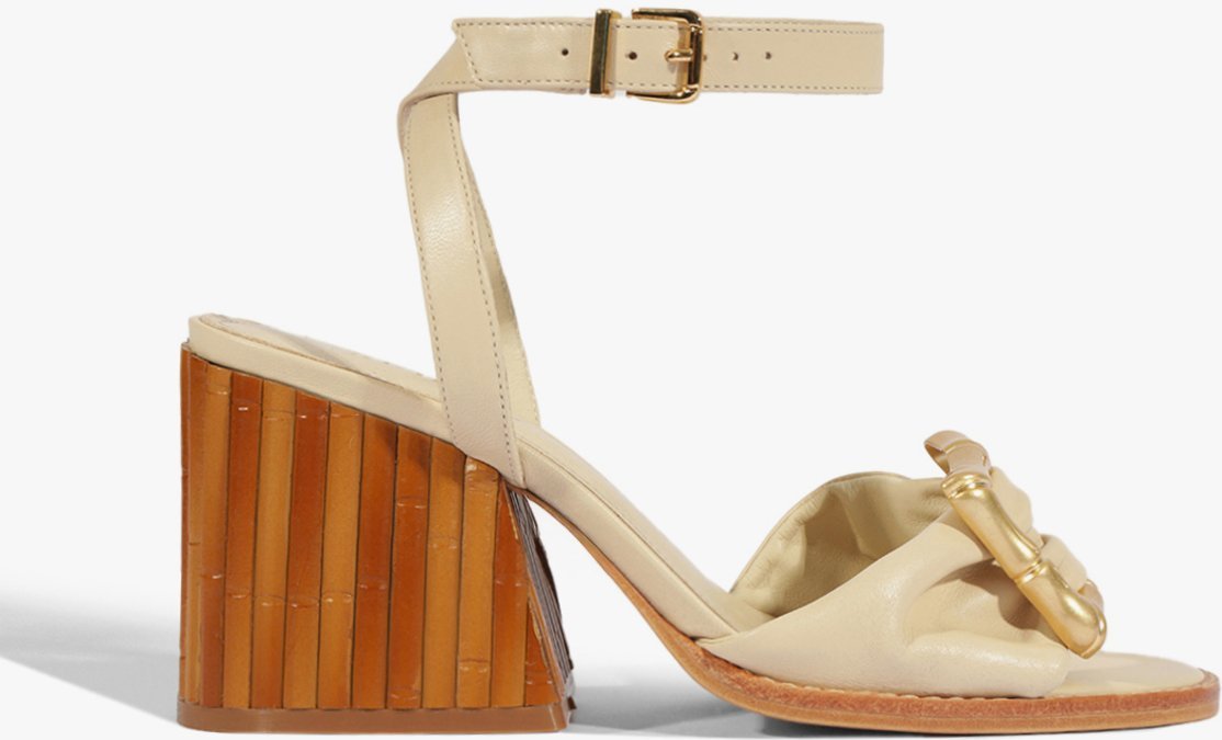 Imagem principal Sandália Enola Bamboo Couro Off White | Schutz Schutz BR Branco Schutz BR Branco