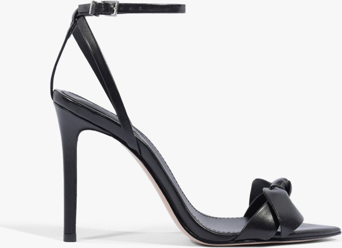 Imagem principal Sandália Salto Emily Metalizada Laço Couro Preto Preto