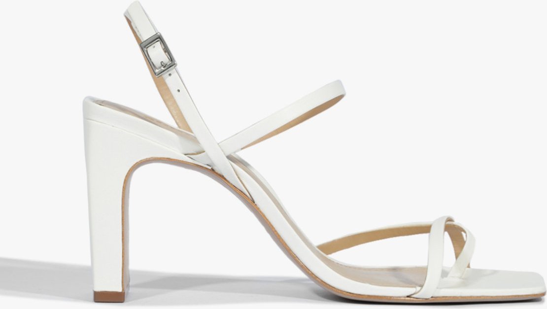 Imagem principal Sandália Salto Barra Tiras Couro Branca Schutz Branco Schutz Branco