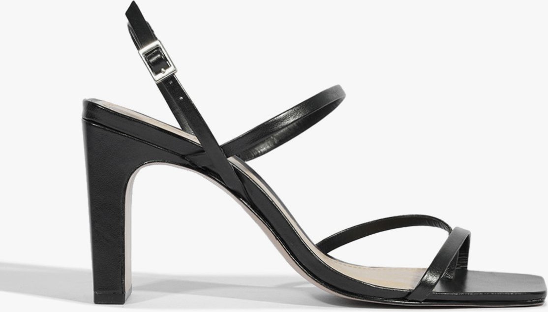 Imagem principal Sandália Salto Barra Tiras Couro Preta Schutz Preto Schutz Preto