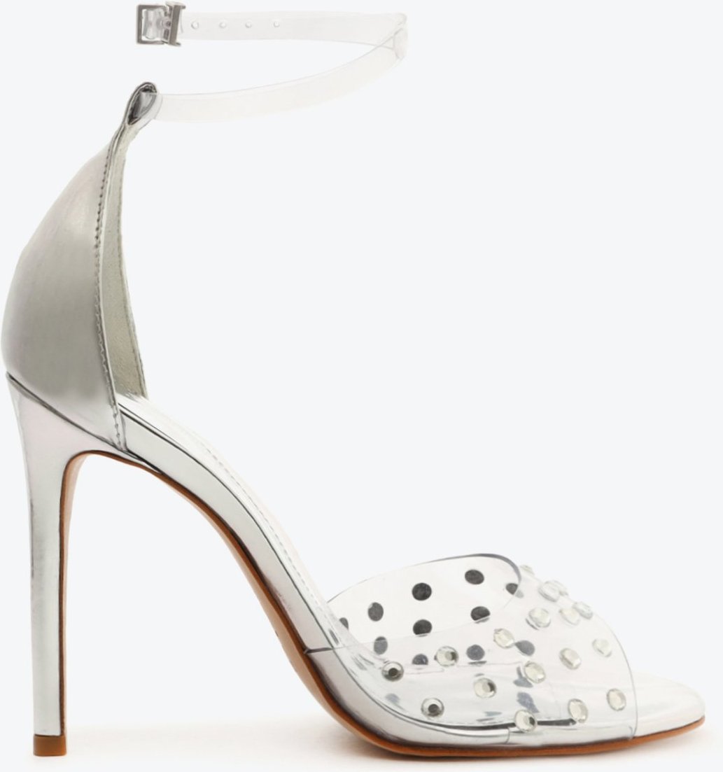 Imagem principal Sandália Salto Alto Vinil Cristais Metalizada Schutz Prata Schutz Prata