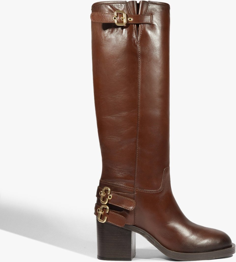 Imagem principal Bota Cano Longo Salto Bloco Couro Schutz Marrom Marrom