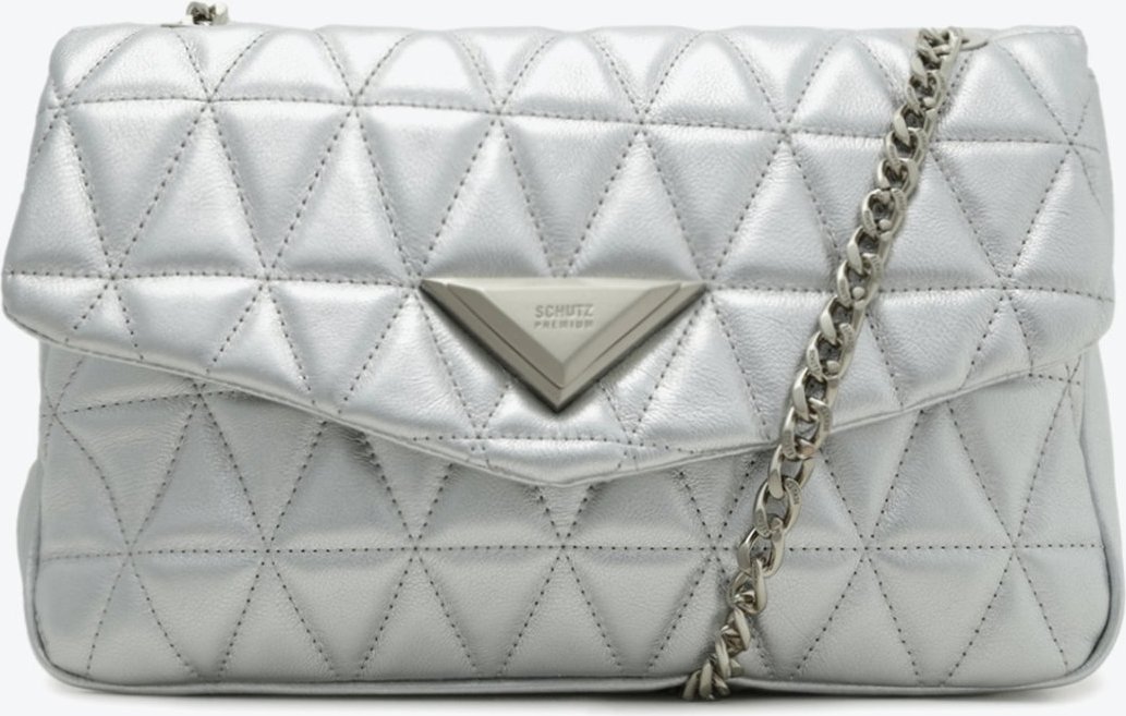 Imagem principal Bolsa Grande Tiracolo 944 Matelassê Couro Prateada Schutz Prata Schutz Prata