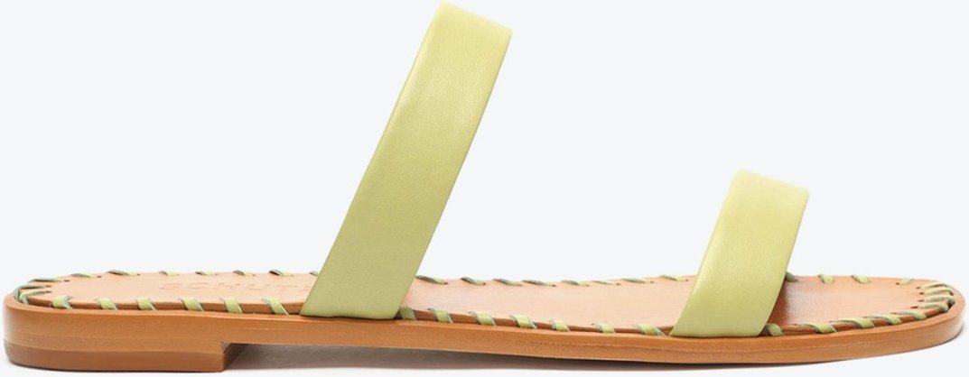 Imagem principal Sandália Rasteira Tiras e Pespontos Couro Claro Schutz Verde Schutz Verde