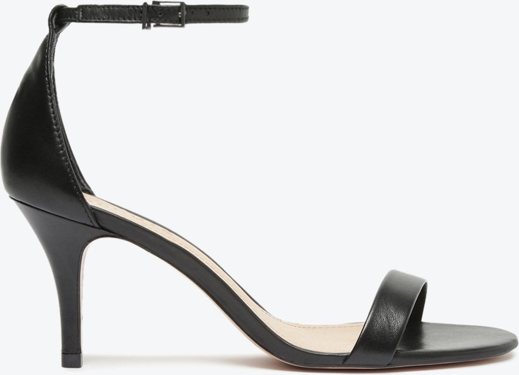 Imagem principal Sandália Gizele Salto Médio Couro Preta Preto Preto