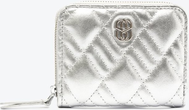 Carteira Perry Pequena Couro Prateada