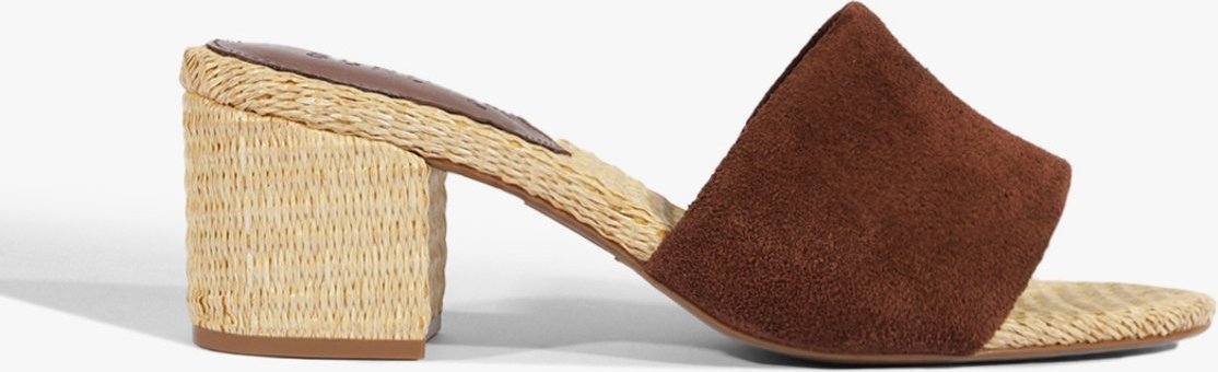 Tamanco Salto Bloco Natural Couro Schutz