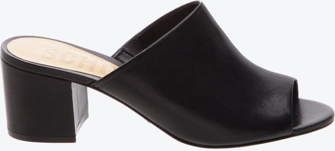 Imagem principal Sandália Mule Salto Bloco Couro Preta Preto Preto