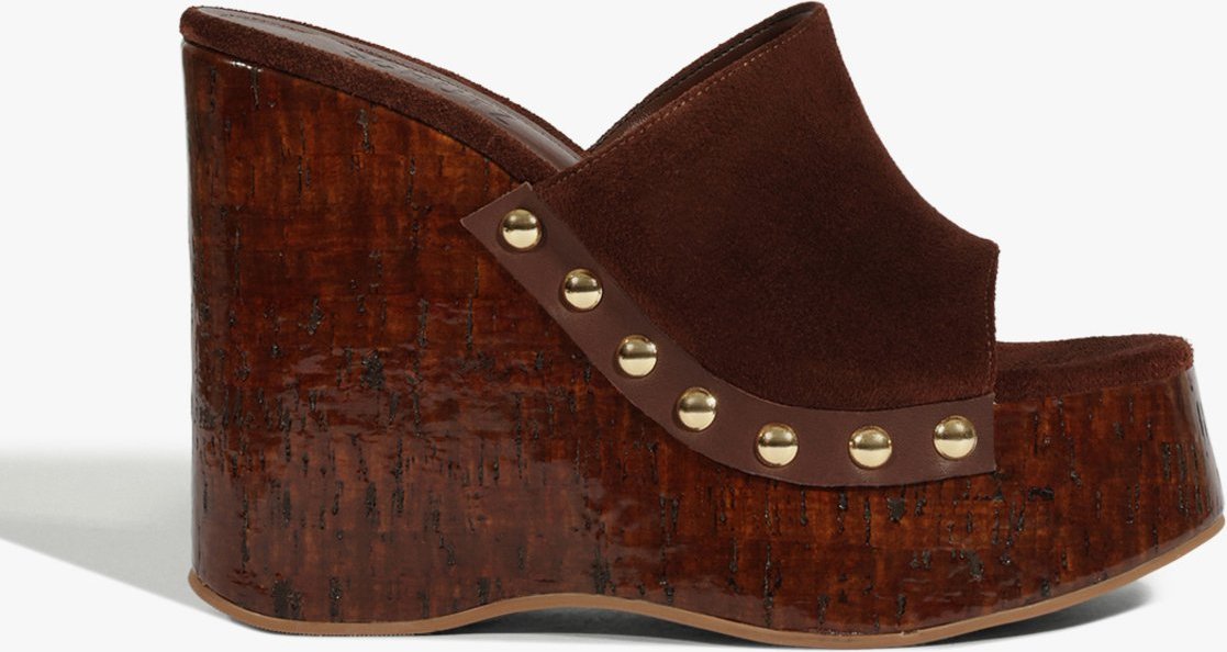 Imagem principal Tamanco Anabela Camurça Tachas Schutz Schutz BR Marrom Schutz BR Marrom