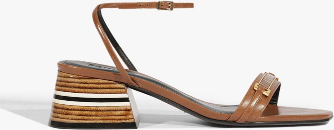 Imagem principal Sandália City Chic Salto Bloco Couro Schutz Schutz BR Marrom Schutz BR Marrom